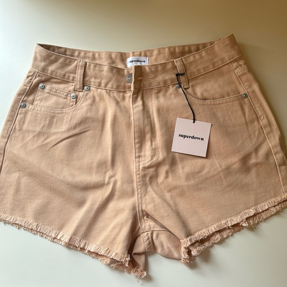NWT - Nude / beige denim shorts